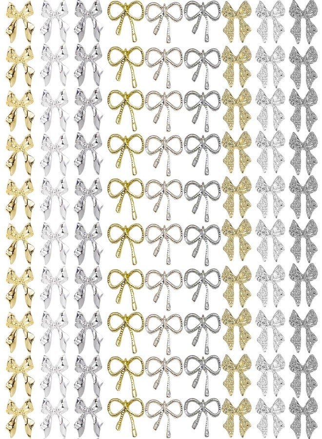 KACHIMOO 90 PCS Bow Nail Charms 3D Metal Bow Charms for Acrylic Nails Alloy Nail Bows Bowknot Nail Art Charms Gold Bows for Nails DIY Desgin - Image 1